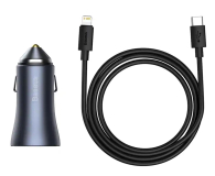 Baseus Golden Contactor Pro Car Charger U+C Grey + cable - 1348117 - zdjęcie 1